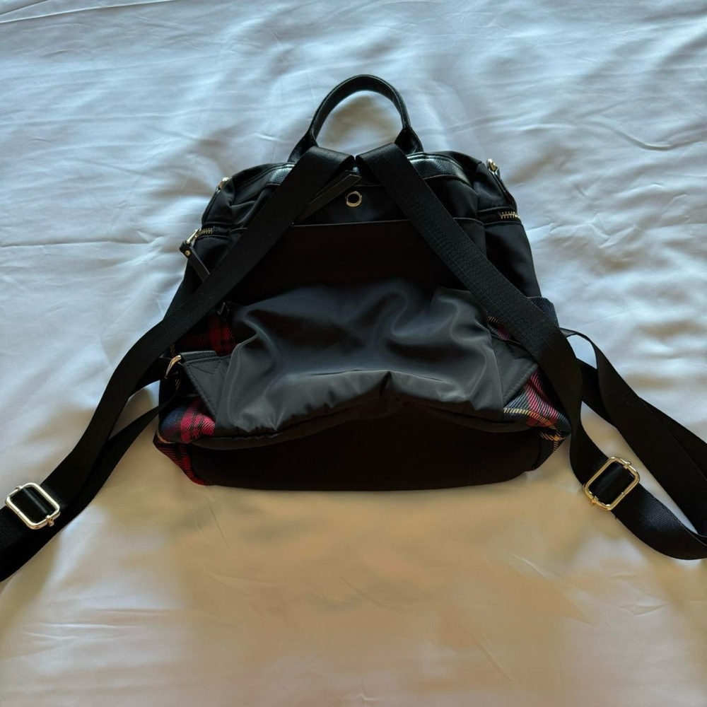 goth black red and green plaid mini backpack - Picture 3 of 8